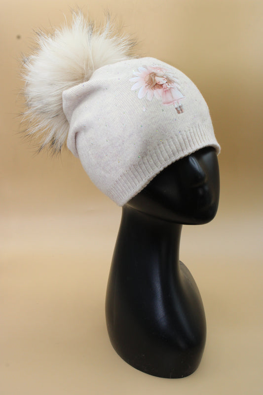 Cappellino Beige Strass