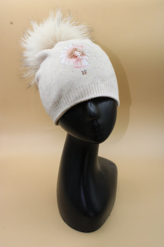 Cappellino Beige Strass